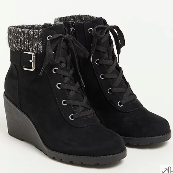Torrid wide black wedge zip side bootie nwt - Picture 1 of 5